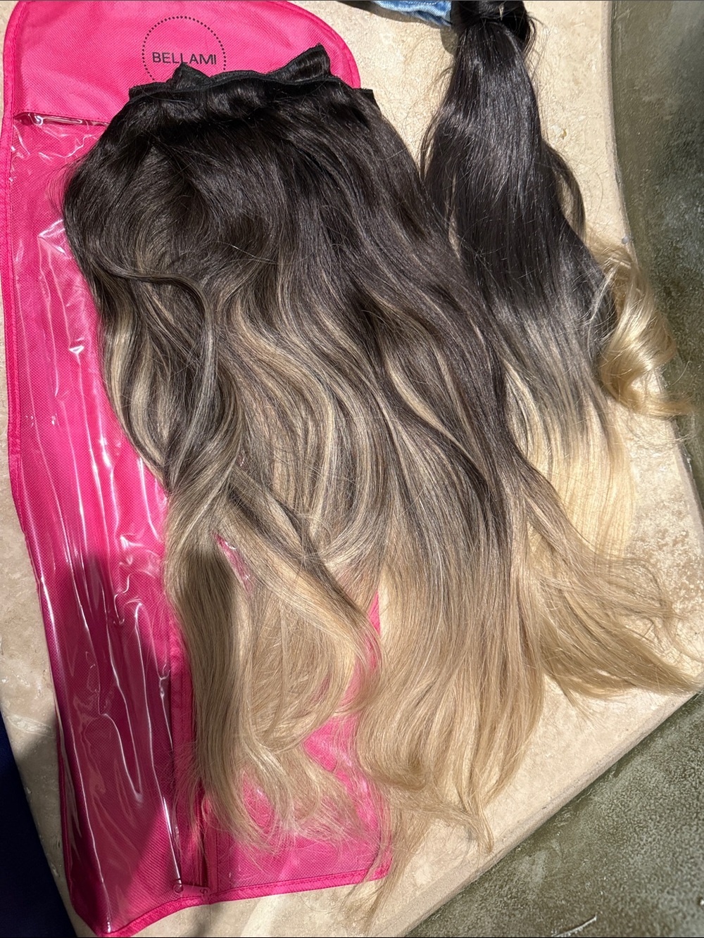BELLAMI GUY TAMG BALAYAGE Dark Brown to Blonde Ombre Clip-In Extensions 22in lon